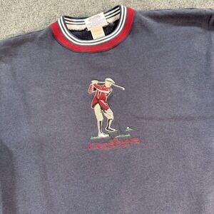 VINTAGE Crable Sweatshirt Mens Medium Navy Greens Collection Golf USA Made 90s